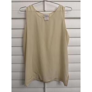 Moda Intl 100% silk cream colored tank blouse size Medium